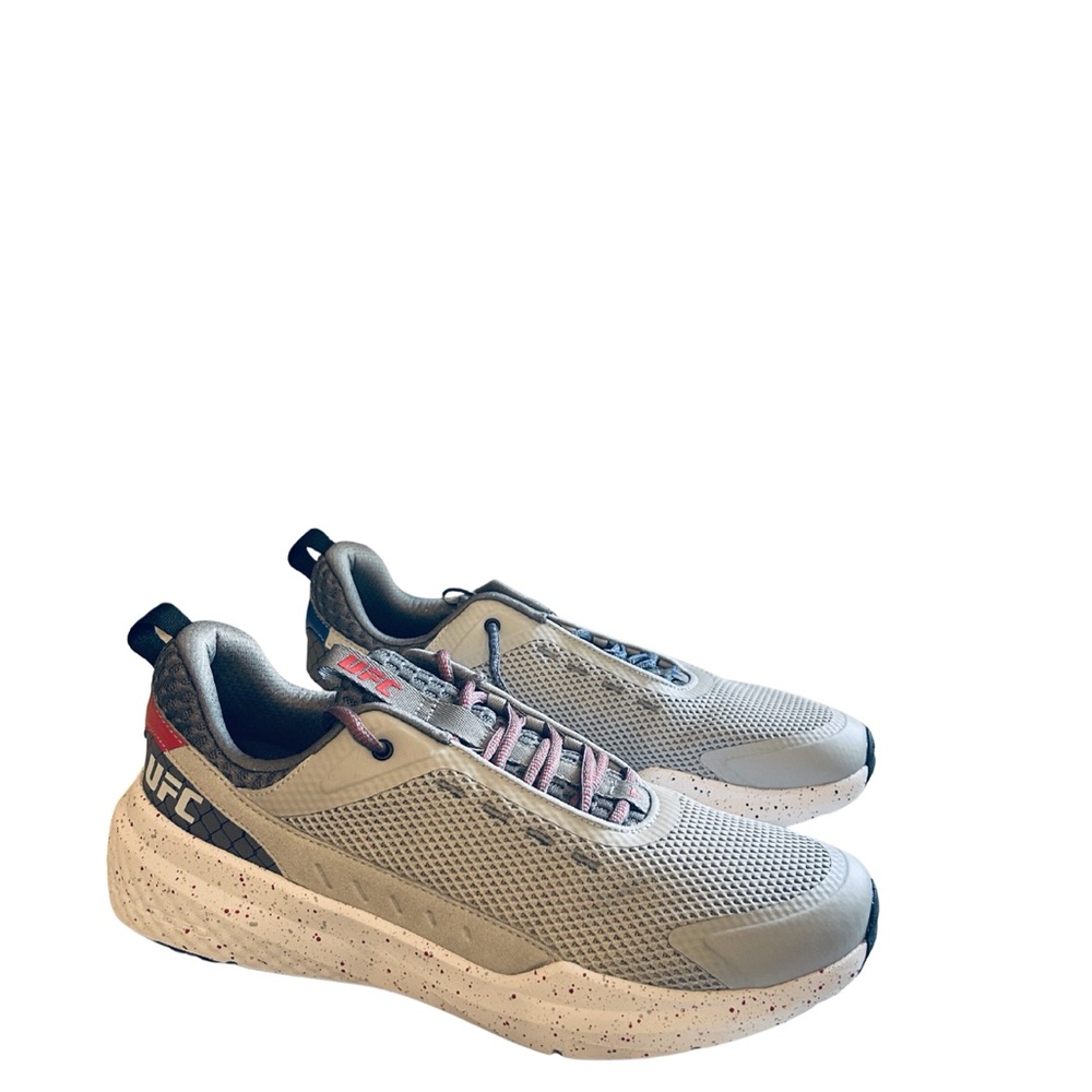 UFC Nobull Grey Sneakers with red and Blue Accents